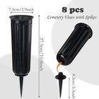 8 Pcs Cemetery Vases Plastic Memorial Flower Vases Spikes Grave Decor Black