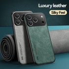 Leather Case For Iphone 17 Pro Max 16e 15 14 13 12 11  Shockproof Hybrid Cover