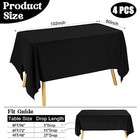4 Pack Rectangle Tablecloth 60x102 Inch Black Table Cloth For 6 Foot Rectangle 