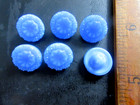 6 Magnificent   Czech Vintage Style Glass Buttons  Blue