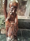 Vintage Chinese Wood Hand Carved God Of Longevity 12 