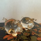 2 Miniature Glass Pigs 1 In X 1 In  Super Cute