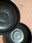 Lacquer Wood Round Trinket Box Black Floral Hand Painted 