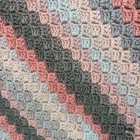 Handmade Crochet Blanket Afghan 60 x36  Diagonal Stripes Pink Gray White Sparkle