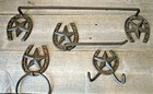 4 Piece Star Horseshoe Bathroom Set Of 4 Rustic Western Decor Holder Hook Towel 