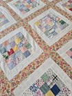 Circa 1940 Quilt Top  30 Hand Pieced Blocks   Country Cottage Decor  77  X 89 