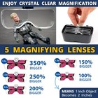 Vision Aid Magnifying Glasses With Led Light  5 Lenses  Headband  Storage Case  