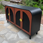 59  Mid-century Modern Arched 4-door Sideboard Buffet Cabinet Credenza Black