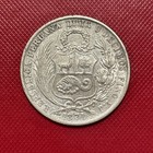 1871 Yj Peru Un Sol Silver Coin 90  25g 22 5g Asw