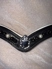Dressage    v    Gel 18    Browband Black And White Pearls With Shields