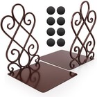 Heavy Duty Vintage Bookends - Retro Bronze Book Holders With Felt Pads  Antique