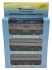 Amtrak Northeast Train    Wooden Acs-64 Locomotive And 2 Amfleet Passenger Cars