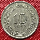 Singapore 1974 Copper-nickel 10 Cents  Crowned Seahorse  Km  3