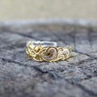 Hawaiian 925k Silver Scrolling Cut Out Toe Ring 6mm Yellow Gold Plated Tr1052
