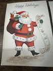 Vintage Christmas Greeting Cards Lot Santa Angel Donkey Glitter Unused