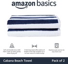 Beach Towel Set 30x60 Inch Navy Blue Cotton 2 Pcs