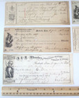 Lot Of 5 - Antique Ornate Tobacco Dealers Bank Checks- All From 1800   s -  6  pa 