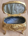 Casket Jewelry Trinket Box Ornate Fort Dearborn Chicago Color Gold Antique Vtg