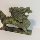 Natural Green Jade Stone Carved Chinese Dragon Statue Feng Shui Home Decor