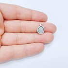 5 Pcs Oval Pendant Blank Resin Bezel Antique Silver Plated  16x10mm  G37826