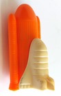 Vintage Orange   Cream Space Shuttle Rocket Toy Plastic Collectible 1980s