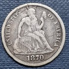 Love Token - 1870 Seated Liberty Dime - Engraved -   P R   -  93807