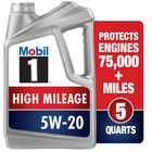 1 High Mileage Full Synthetic Motor Oil 5w-20  5 Quart
