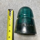 Vintage Hemingray H g  Co Beehive Glass Insulator Made In Usa Green 1912