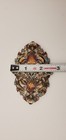 Antique Victorian Art Nouveau French Large 2-piece Enamel Brass Belt Buckle