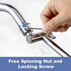 Shower Head Extension Arm  6 In Shower Extension Arm With Locking Nut  Adjustabl