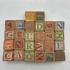 26 Vintage Childrens Wooden Alphabet Blocks Disney Animals Abc Crafts Decor Lot