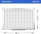 Creative Safety Supply Magnetic Grid Dry Erase Whiteboard 36x24 Aluminum 