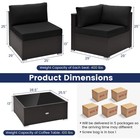 Patio 10 Pcs Rattan Furniture Set Outdoor Wicker Sofa Table Cushioned Seat Black
