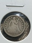1850 P Seated Liberty Half Dime 5c Us Type Coin Philadelphia - Free Shipping 