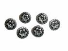Vintage-look Wonderful Antique Silver Cast Metal Shank Buttons - Flower 5 8   6 