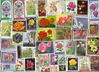 400  All Different Flowers On Stamps  A Huge Coll
