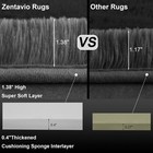 Zentavio Area Rugs For Living Room Grey 4 apos  X 6 apos   rectangular   