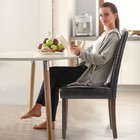 Dining Chairs Set Of 2 Pu Leather Kitchen Chair Brown   Wood Legs Padded Seat