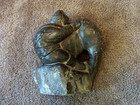 Vintage Signed Eskimo Inuit Soapstone Carving Sculpture Man With Seal 9 1 2 h