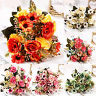 15 Heads Artificial Silk Fake Flowers Bunch Bouquet Wedding Home Party Decor