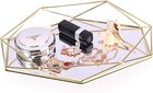 Metal Decorative Gold Mirror Tray Perfume Tray Mirror Vanity Tray Dresser Tray