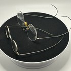 Lot Of 2 Antique Vintage Wire Rim Eyeglasses Cable Temples Oval Rimless Glasses