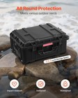 2 5 Cu ft Weatherproof Hard Case Rolling Wheels   Retractable Handle Black