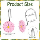 12 Pcs Daisy Flower Shower Curtain Hooks Floral Deep Pink  Soft Pink  White