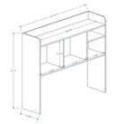 Desktop Bookshelf  High-capacity Wood Desk Hutch Organizer With 5 Shelves  White