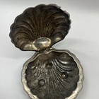 Vintage Silver Plated English Made Scallop Shaped Glass Liner Dip Server