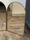 Vintage Gold Arched Tri Fold Makeup Mirror Gold Folding Cosmetic Vanity Mirror