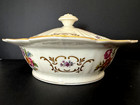 Vintage Epiag Covered Vegetable Serving Dish Floral W gold Trim Czech Porcelain 