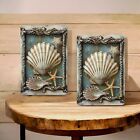 Rustic Seashell Metal Wall Sign 8x12 Inch Nautical Decor For Beach House Style