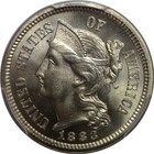 1883 Nickel Three Cent   Pcgs Ms-66